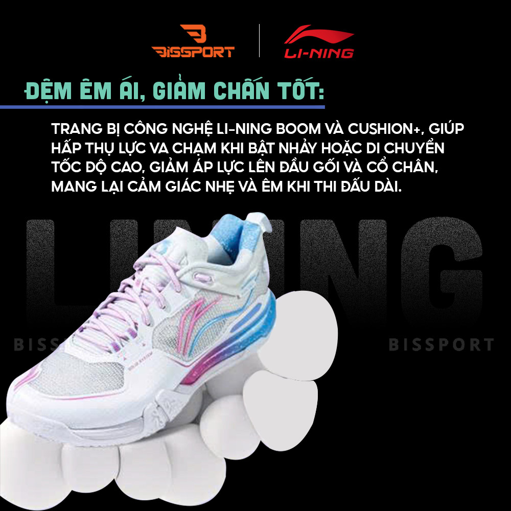 Giày Cầu Lông Lining Saga 3 Pro AYAV001-3 Đen Chính Hãng - Thông Thoáng - Bền - Giảm Chấn - Mềm - Chống Chấn